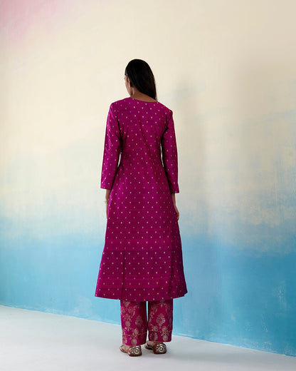 Handloom_Angrakha_Style_Pink_Tussar_Silk_Suit_Set_WeaverStory_03