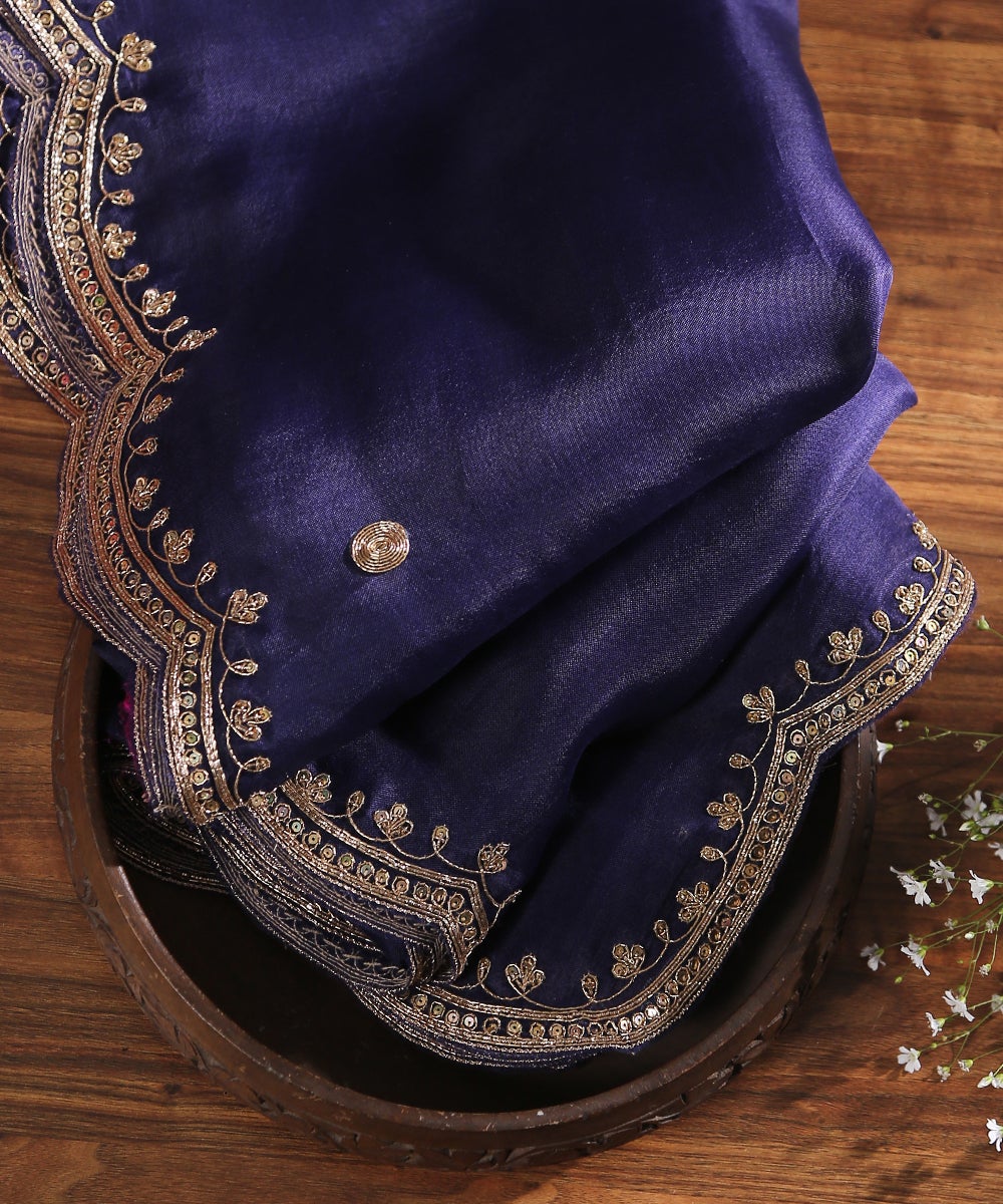 Blue_Organza_Zardozi_Dupatta_with_Hand_Embroidered_Scallop_Border_WeaverStory_01