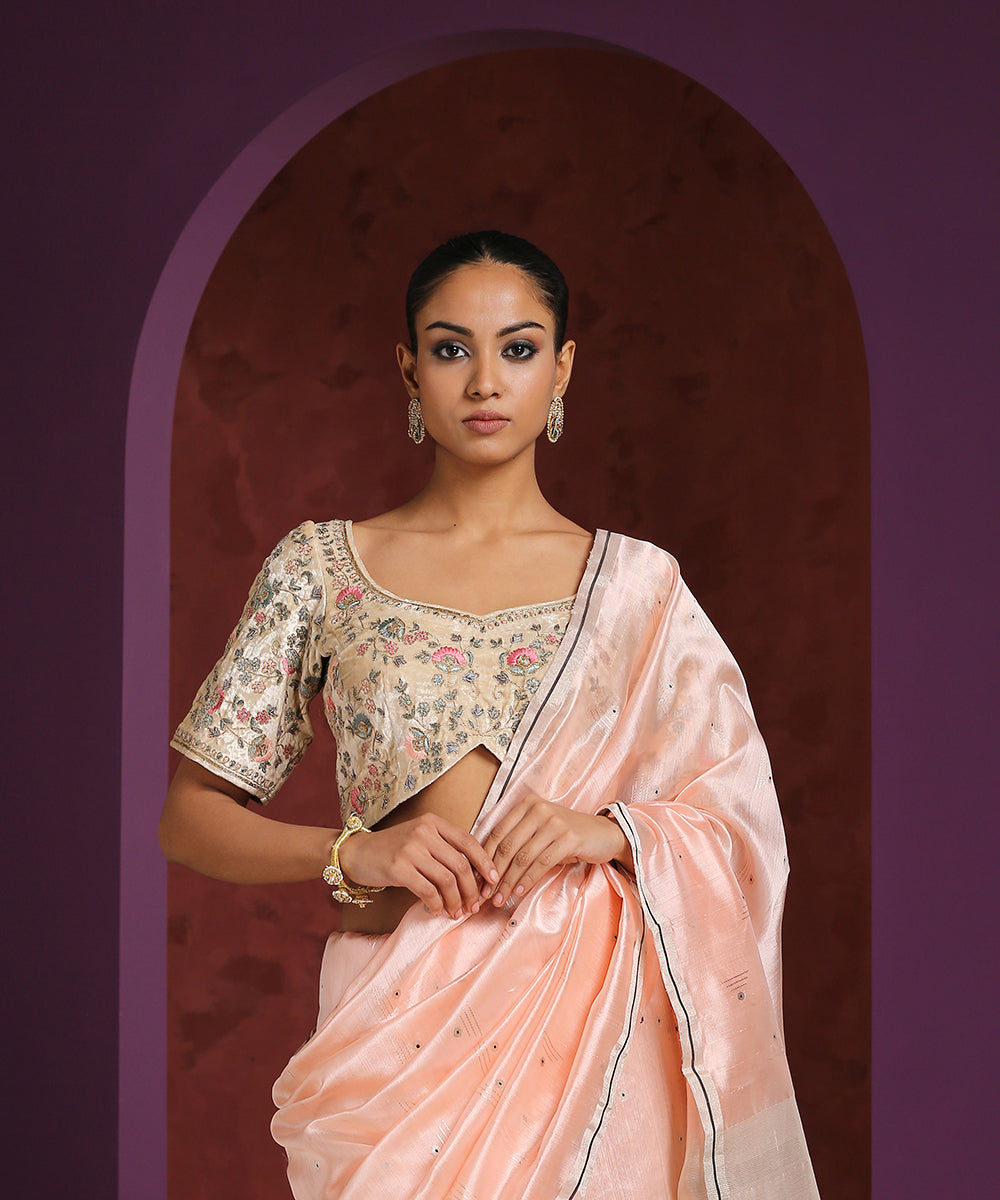 Hand_Embroidered_Beige_Velvet_Blouse_With_Resham_And_Zari_WeaverStory_02