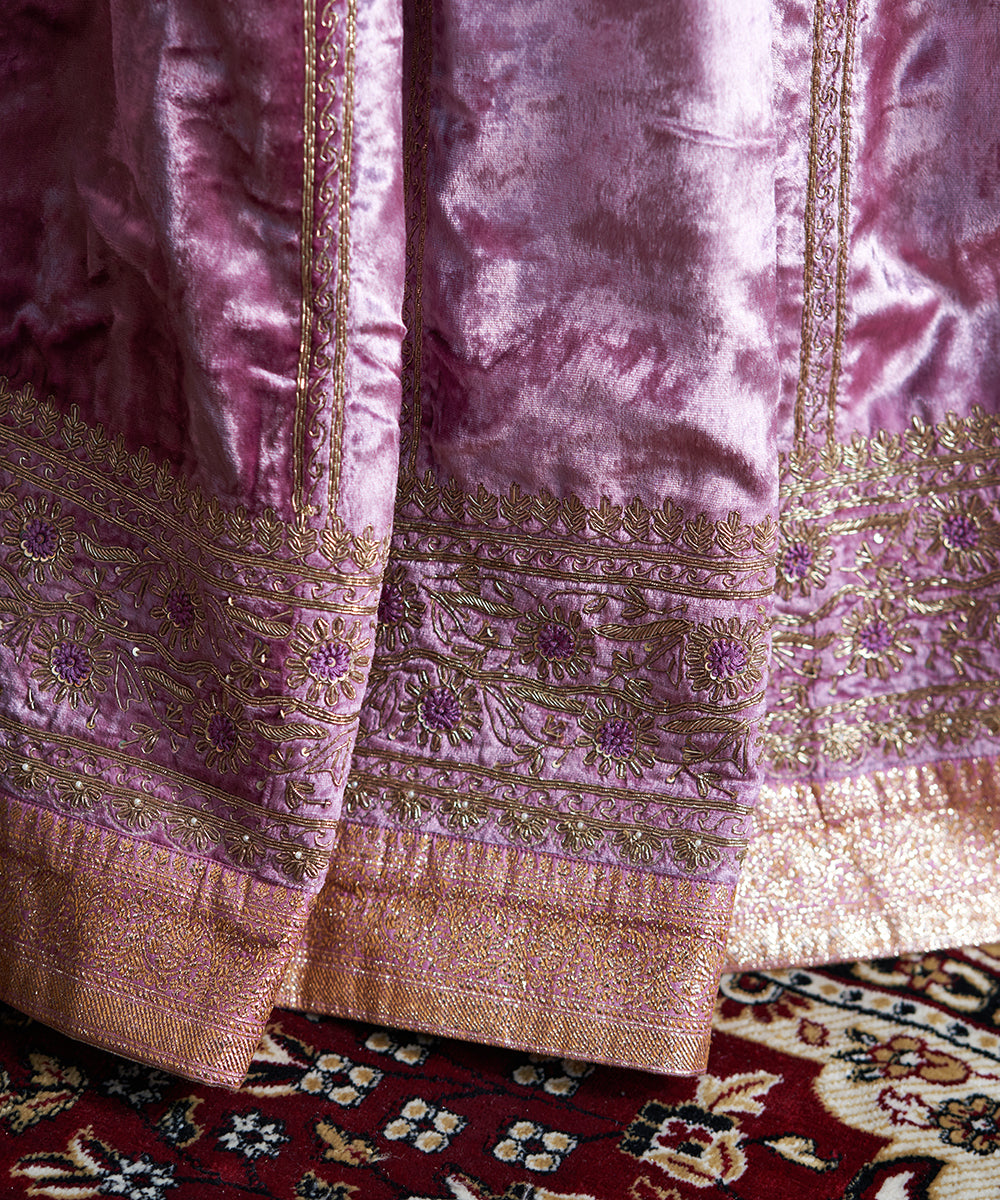 Buy Deep Plum Purple Stone Embroidered Net Bridesmaids Lehenga Online |  Samyakk