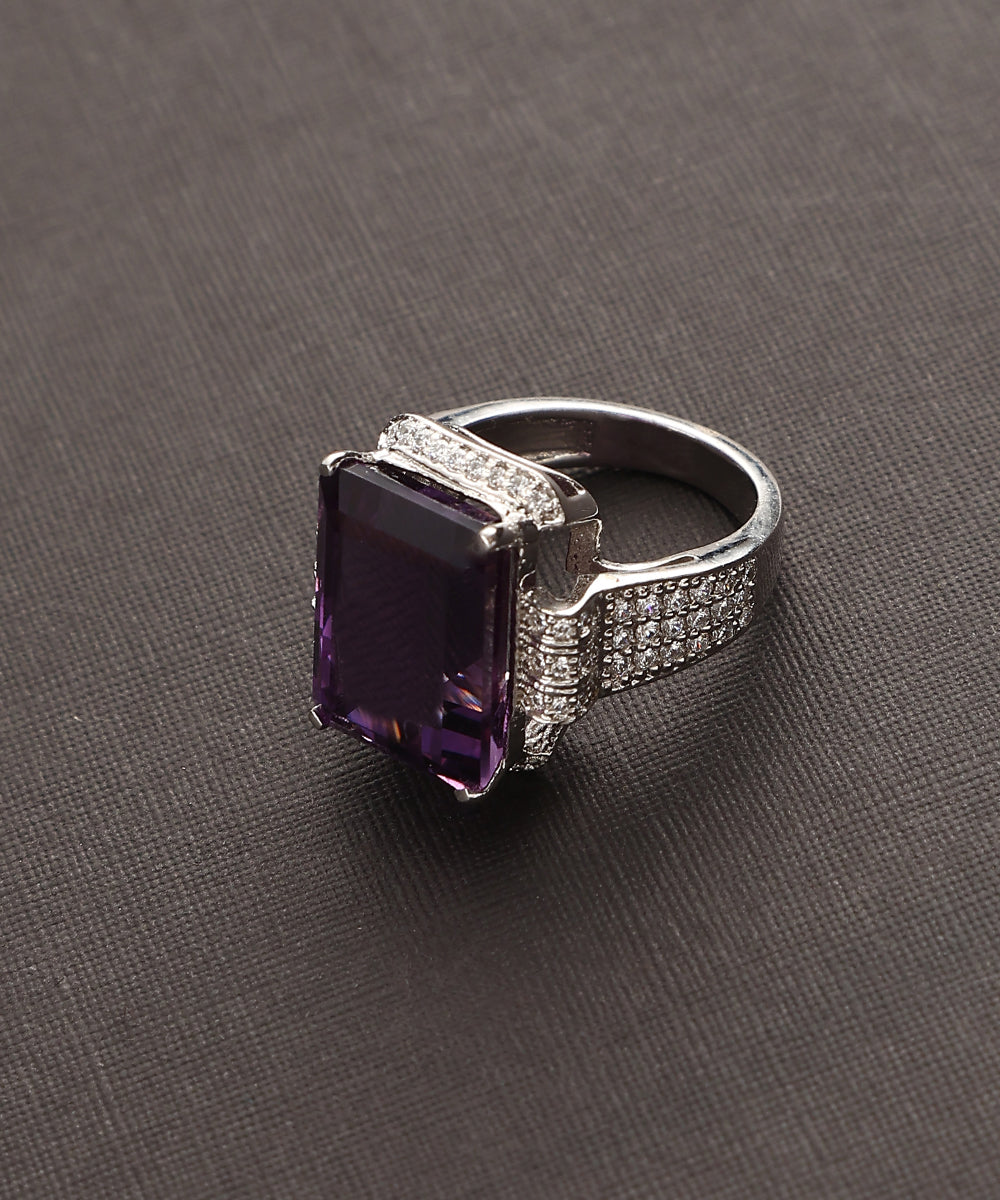 Rachet_Handcrafted_Pure_Silver_Ring_With_Natural_Amethyst_WeaverStory_03