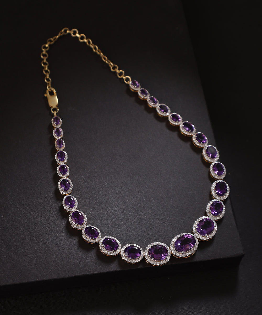 Sparsh_Handcrafted_Pure_Silver_Necklace_With_Natural_Amethyst_WeaverStory_01