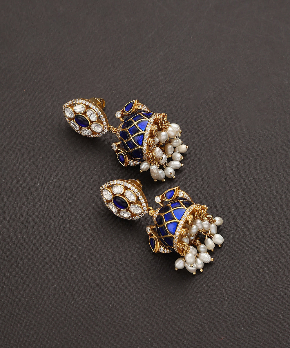 Swadha_Handcrafted_Pure_Silver_Kundan_Earrings_With_Semi_Precious_Stones_WeaverStory_02