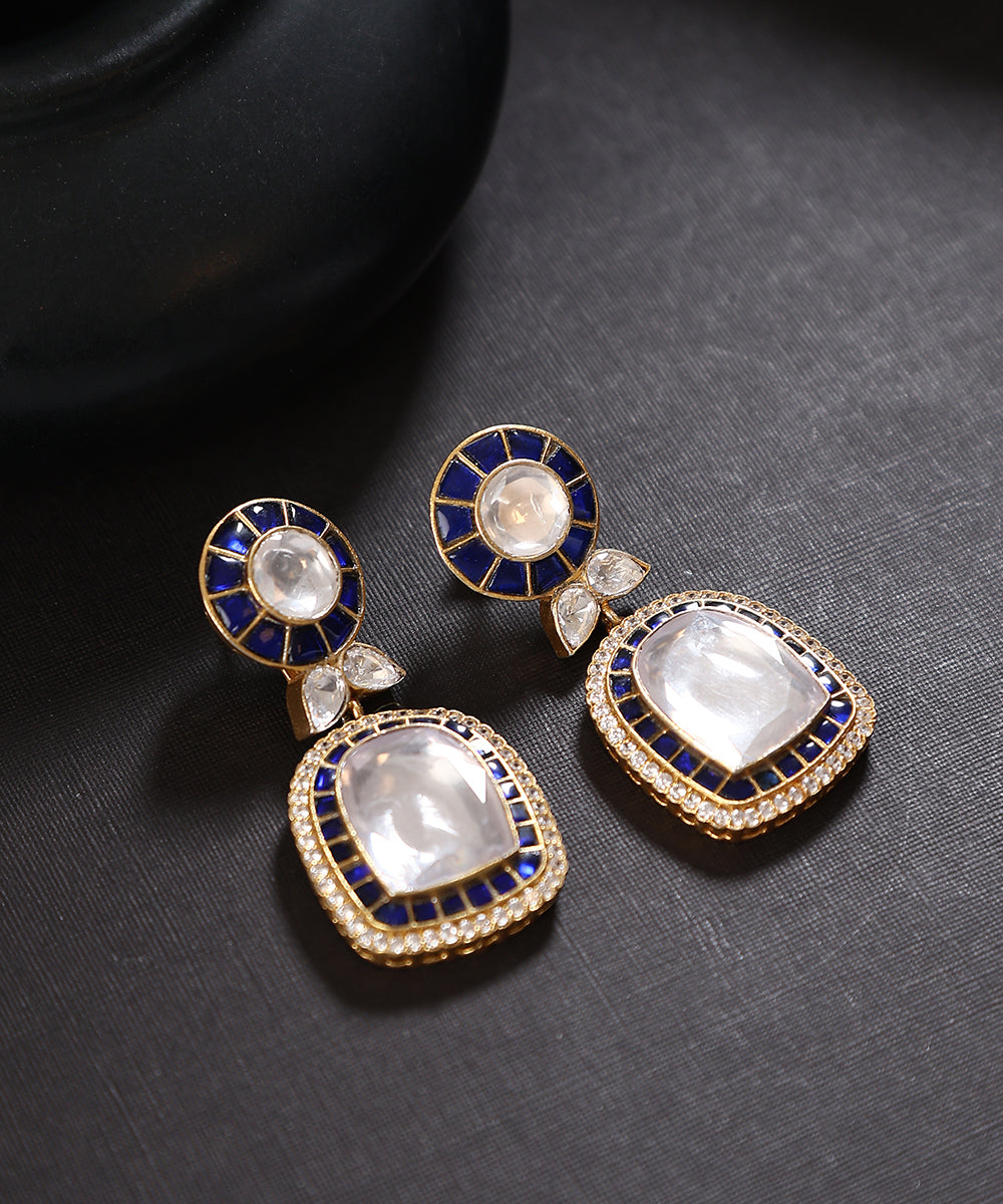 Preet_Handcrafted_Pure_Silver_Kundan_Earrings_With_Semi_Precious_Stones_And_Moissanite_Polki_WeaverStory_01