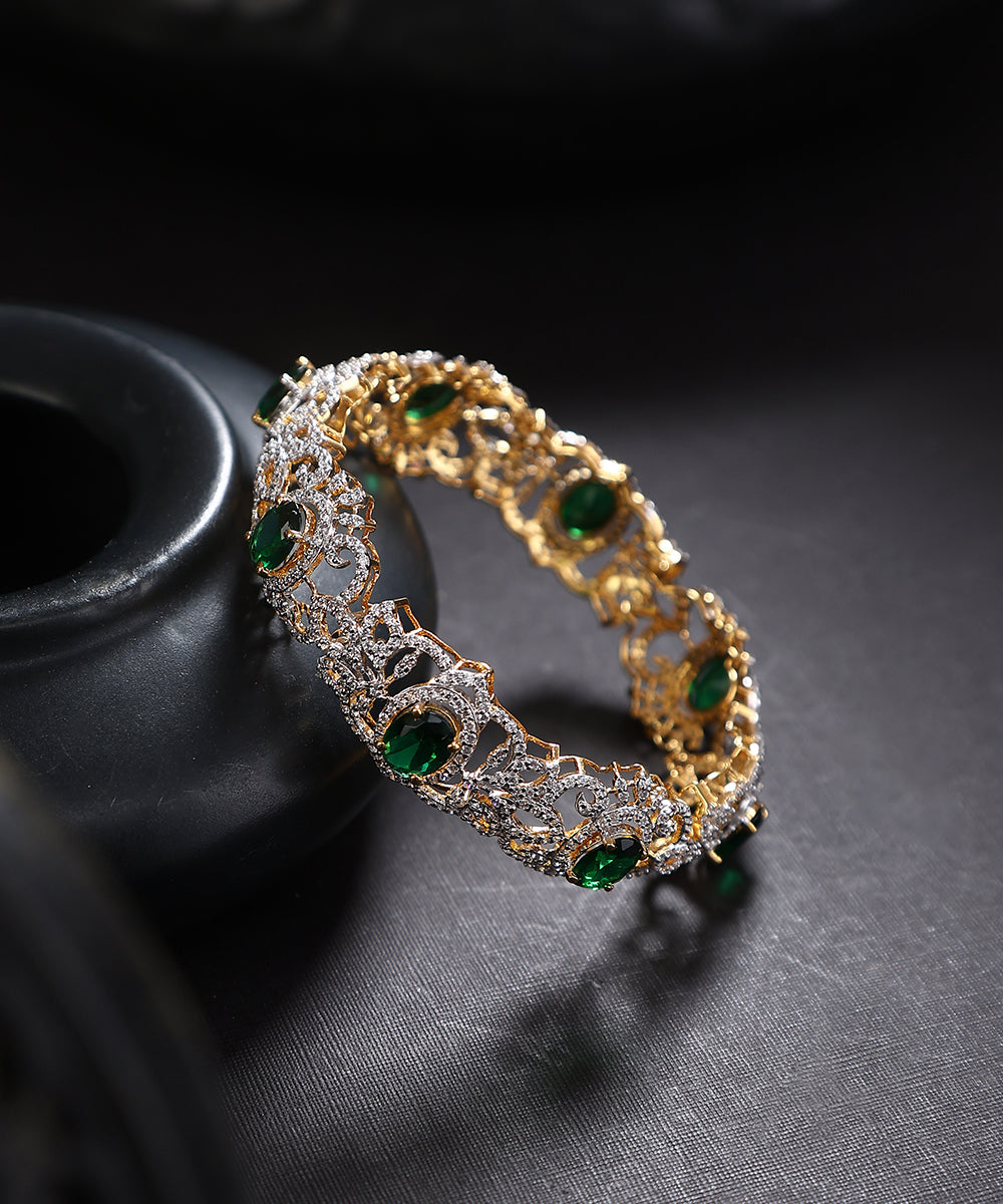 Kshitij_Handcrafted_Pure_Silver_Bangle_With_Semi_Precious_Stones_WeaverStory_01