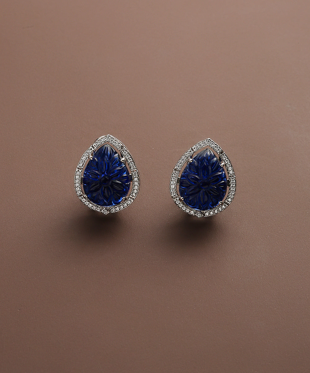 Neha_Pure_Silver_Studs_Handcrafted_With_Swarovski_WeaverStory_02