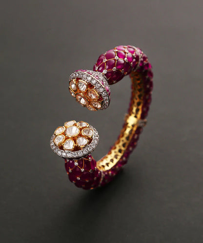 Musarrat_Handcrafted_Bangles_With_Moissanite_Polki_And_Ruby_In_Pure_Silver_WeaverStory_02