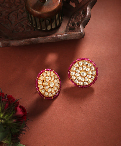 Tulsi_Polki_Earrings_with_Pure_Silver_WeaverStory_01