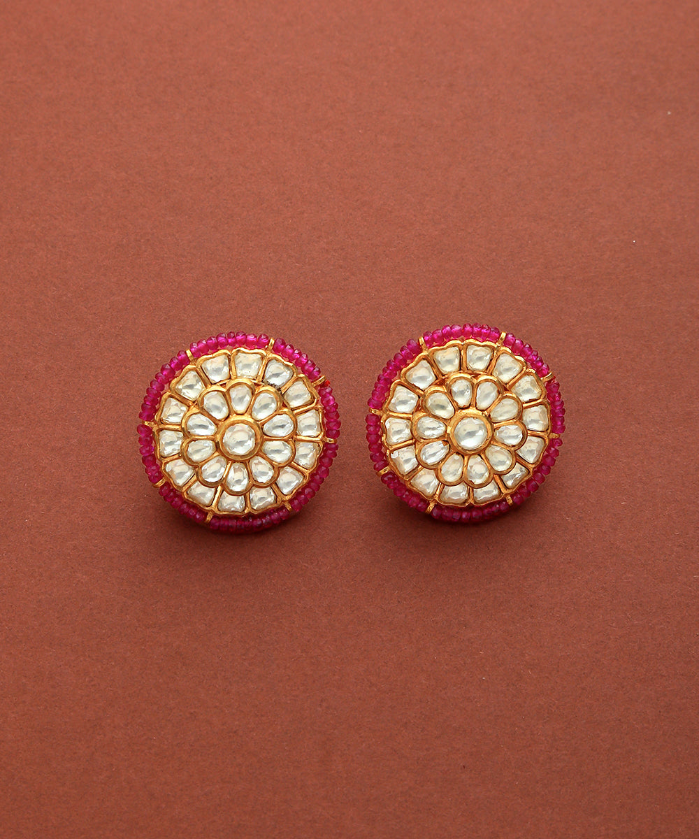 Tulsi_Polki_Earrings_with_Pure_Silver_WeaverStory_02
