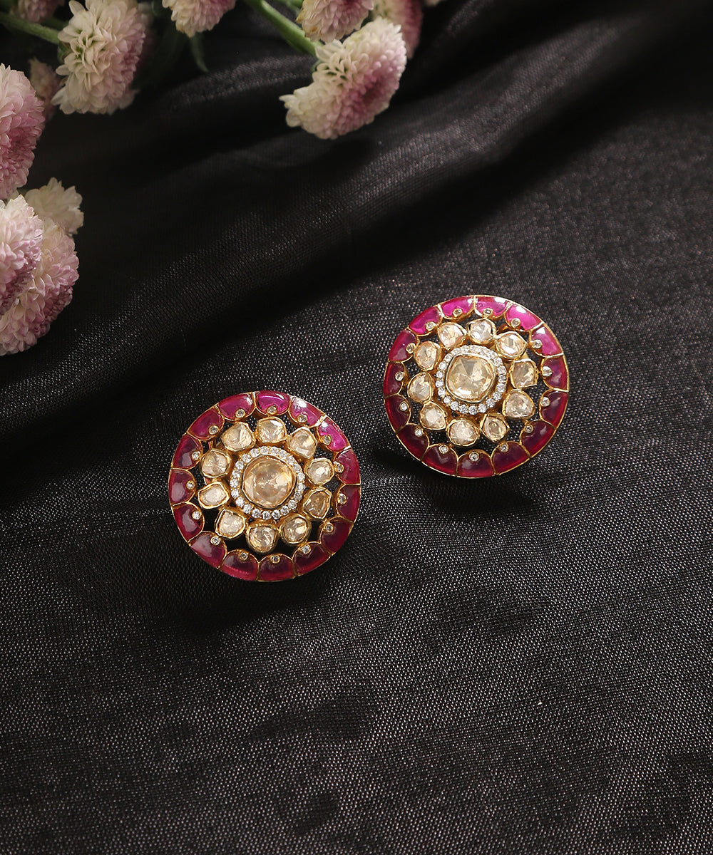 Aadriti_Handcrafted_Pure_Silver_Earrings_With_Ruby_WeaverStory_01