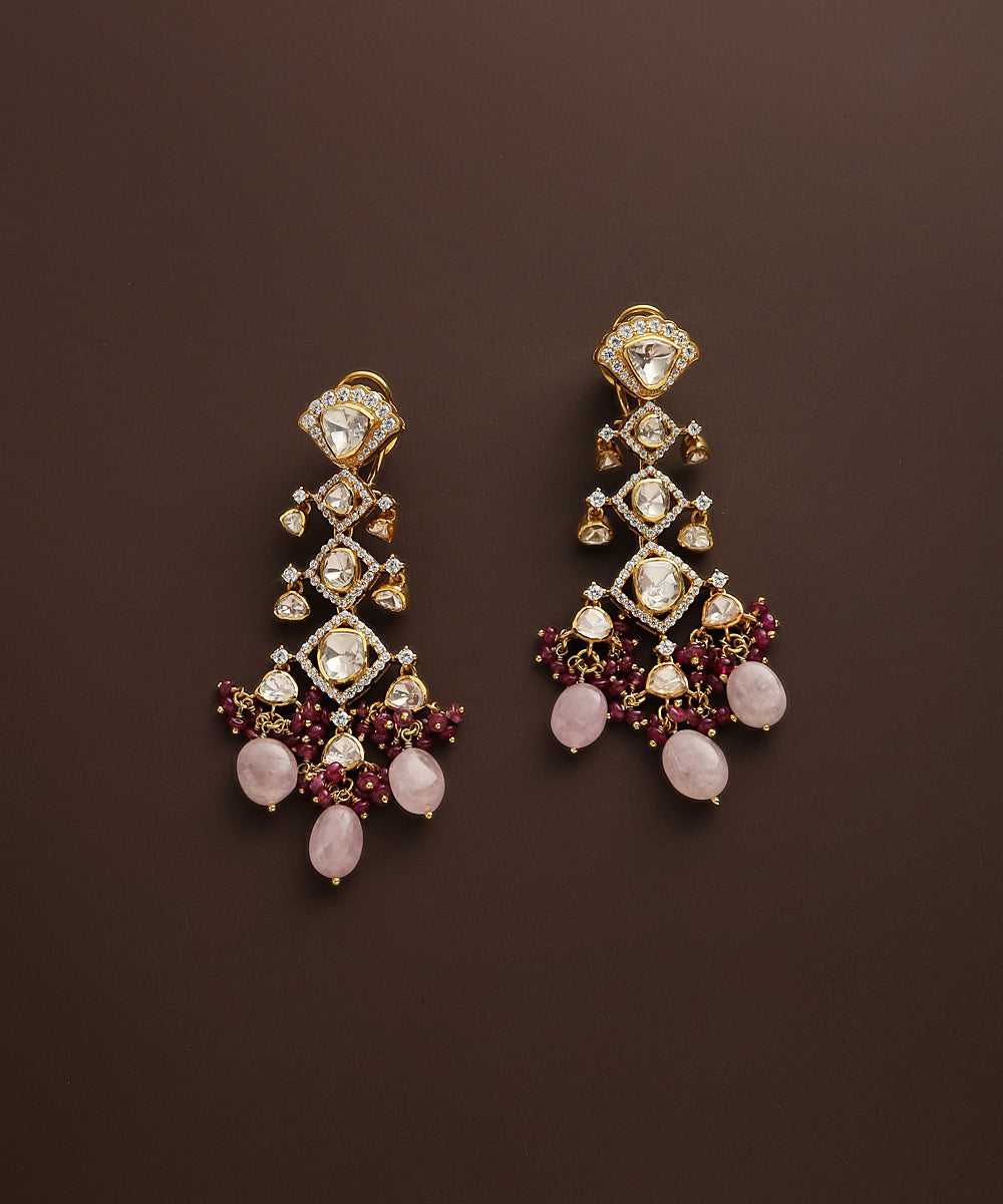 Jharna_Earrings_With_Moissanite_Polki_And_Ruby_In_Pure_Silver_WeaverStory_02