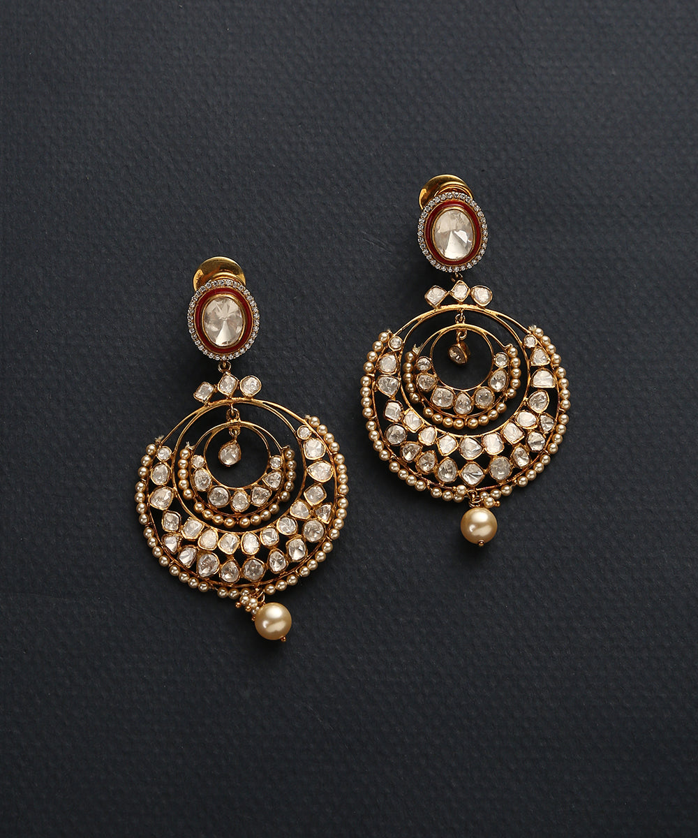 ChandChakor_Earrings_with_Moissanite_Polki_Crafted_in_Pure_Silver_WeaverStory_02