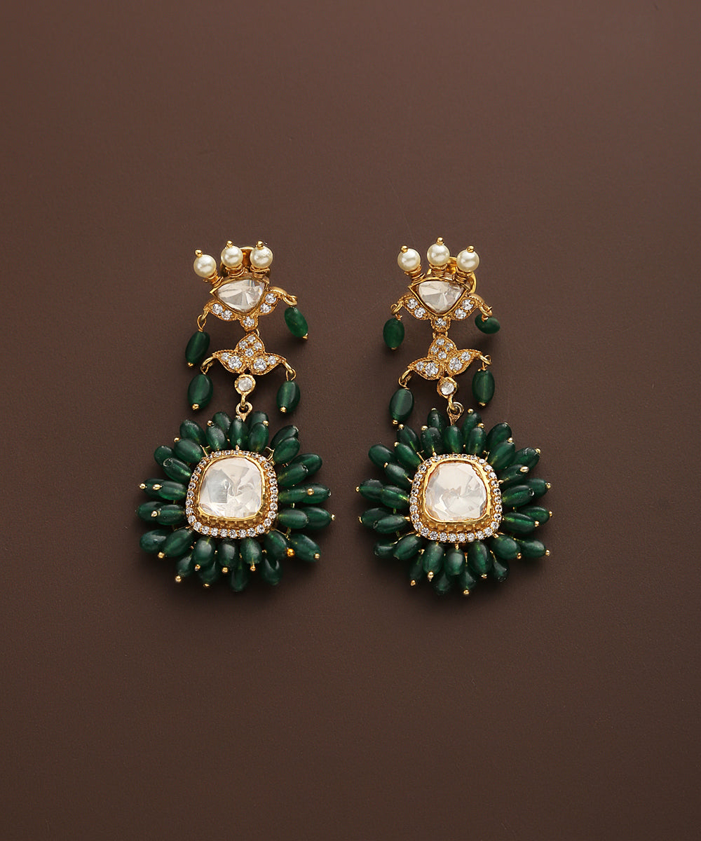 Nazmi_Emeralds_And_Moissanite_Polki_Earrings_Handcrafted_In_Pure_Silver_WeaverStory_02