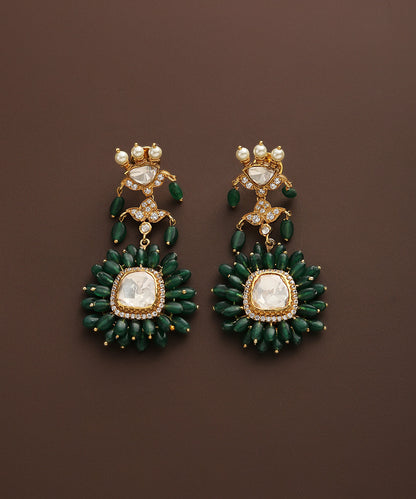 Nazmi_Emeralds_And_Moissanite_Polki_Earrings_Handcrafted_In_Pure_Silver_WeaverStory_02