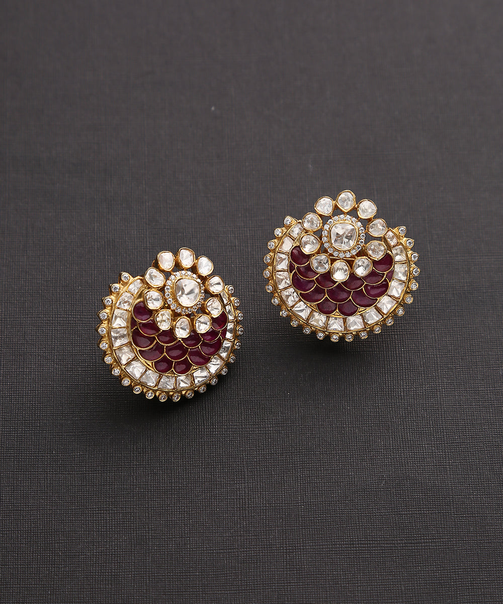 Yoga jewelry- vintage bridal jewelry- Flower Stud earrings – Cadi Jewelry