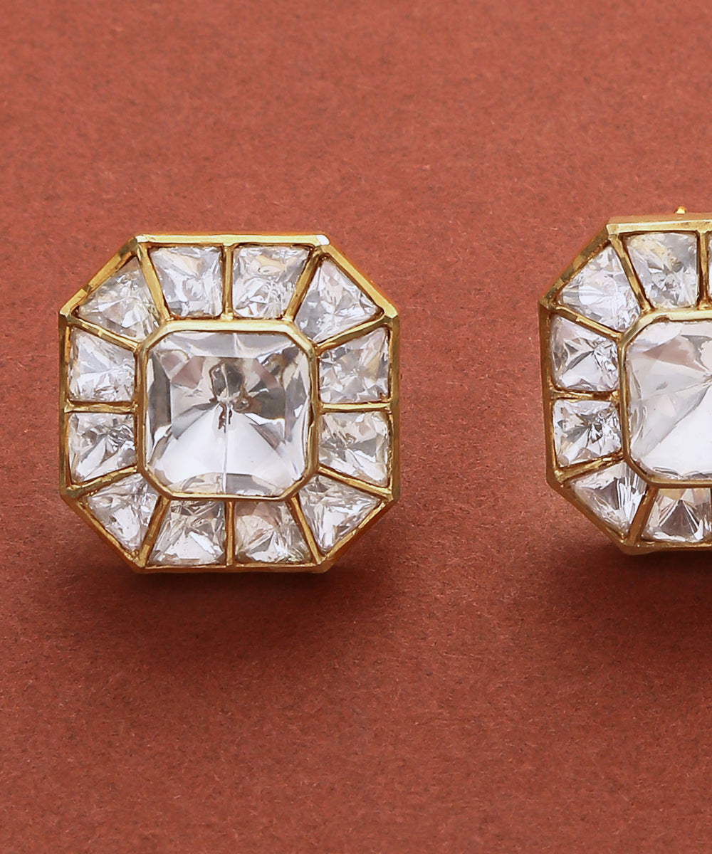 Saanjh_Handcrafted_Moissanite_Polki_with_Pure_Pure_Silver_Stud_Earring_WeaverStory_03