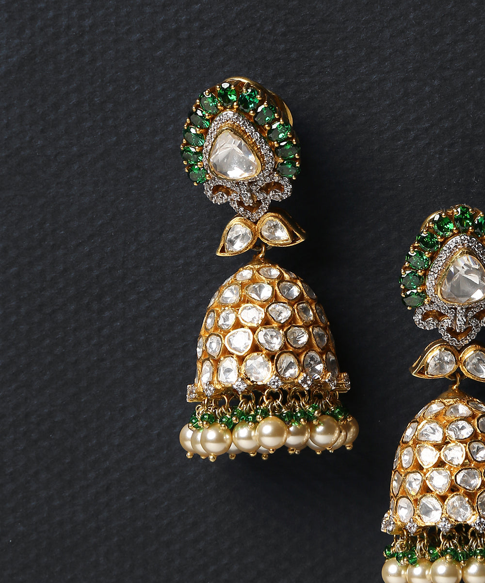 Samahi_Earrings_with_Moissanite_Polki_Crafted_in_Pure_Silver_WeaverStory_03