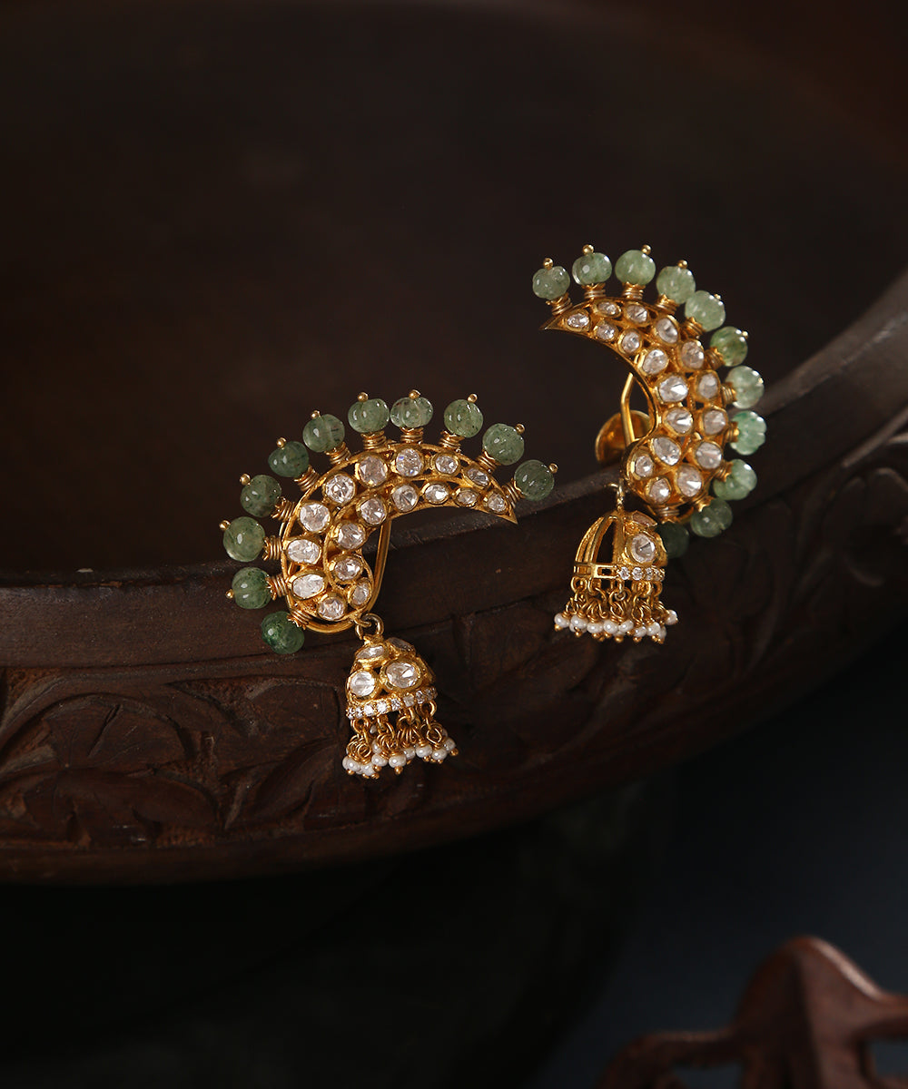 Flipkartcom  Buy BJS Silver Oxidised Ear Cuff floral designed Jhumki for  women Beads Sterling Silver Jhumki Earring Online at Best Prices in India