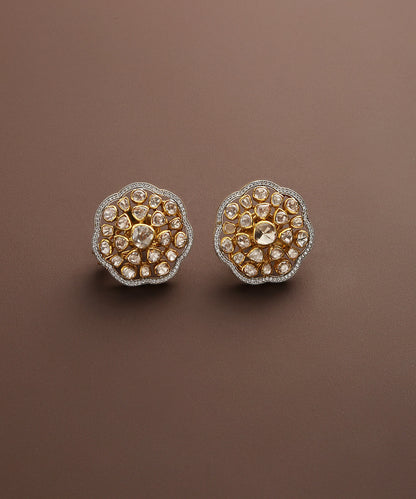 Kayra_Pure_Silver_Studs_Handcrafted_With_Moissanite_Polki_WeaverStory_02