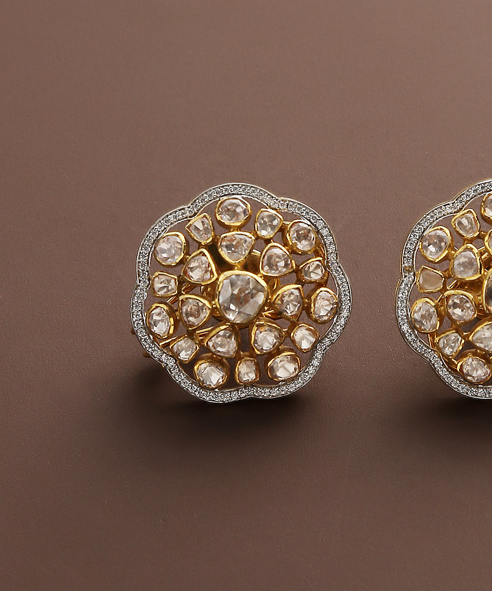 Kayra_Pure_Silver_Studs_Handcrafted_With_Moissanite_Polki_WeaverStory_03