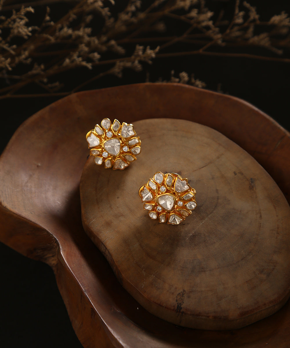 Floral Diamond Stud Earrings  AAPKISAKHI