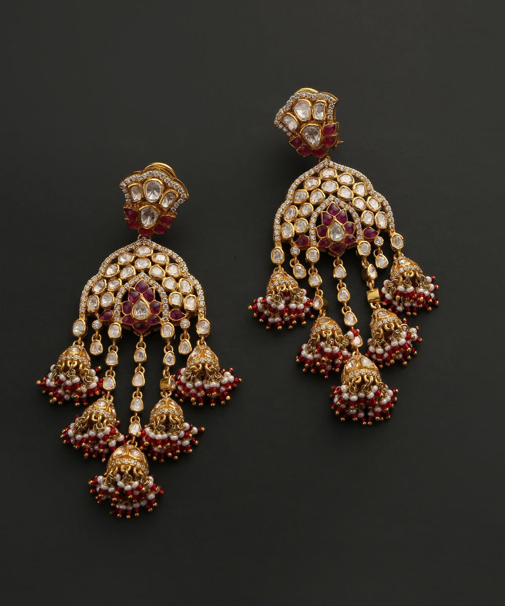 Laraib_Earrings_With_Moissanite_Polki,_Pearls_And_Stones_Handcrafted_in_Pure_Silver_WeaverStory_02