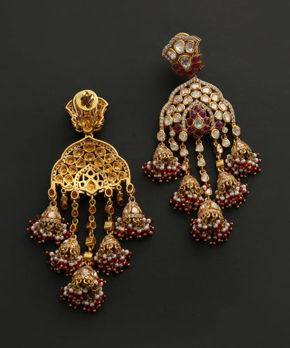 Laraib_Earrings_With_Moissanite_Polki,_Pearls_And_Stones_Handcrafted_in_Pure_Silver_WeaverStory_03