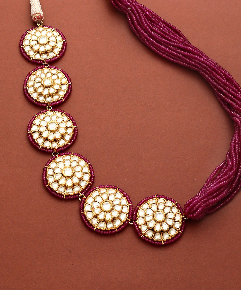 Tulsi_Polki_Necklace_with_Pure_Silver_WeaverStory_03