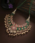 Fazeen_Moissanite_Polki_And_Emeralds_Pure_Silver_Necklace_With_Pearl_Hangings_WeaverStory_01