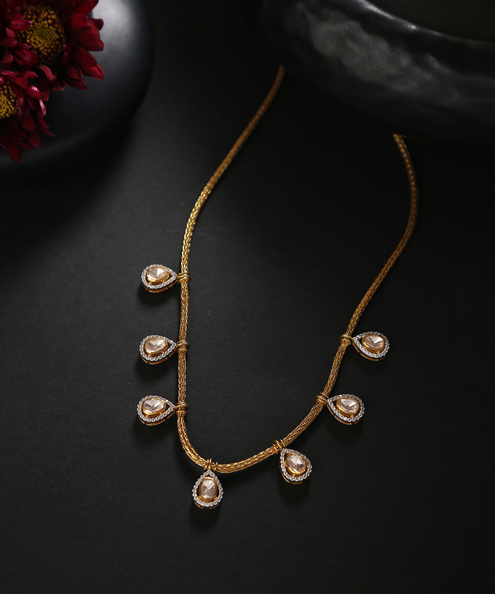 Kavya_Moissanite_Polki_Necklace_Handcrafted_In_Pure_Silver_WeaverStory_01