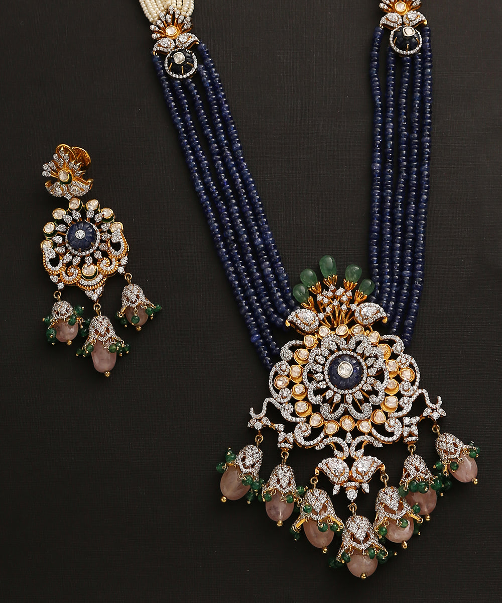 Areeba_Necklace_Set_With_Sworovski_And_Melons_Handcrafted_In_Pure_Silver_WeaverStory_03