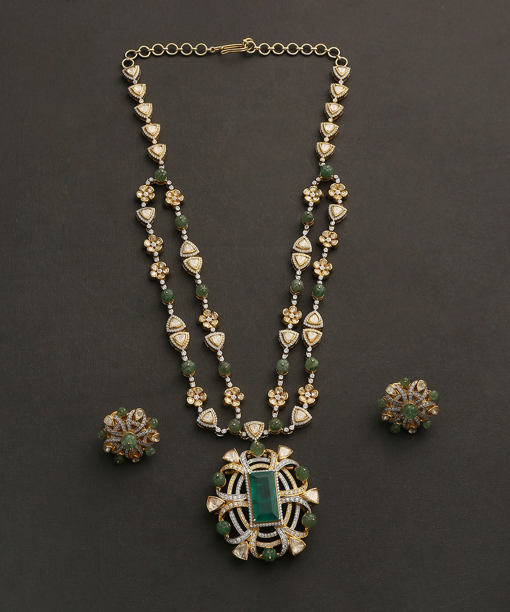Vintage Emerald Necklace – Dirty Hair & Diamonds