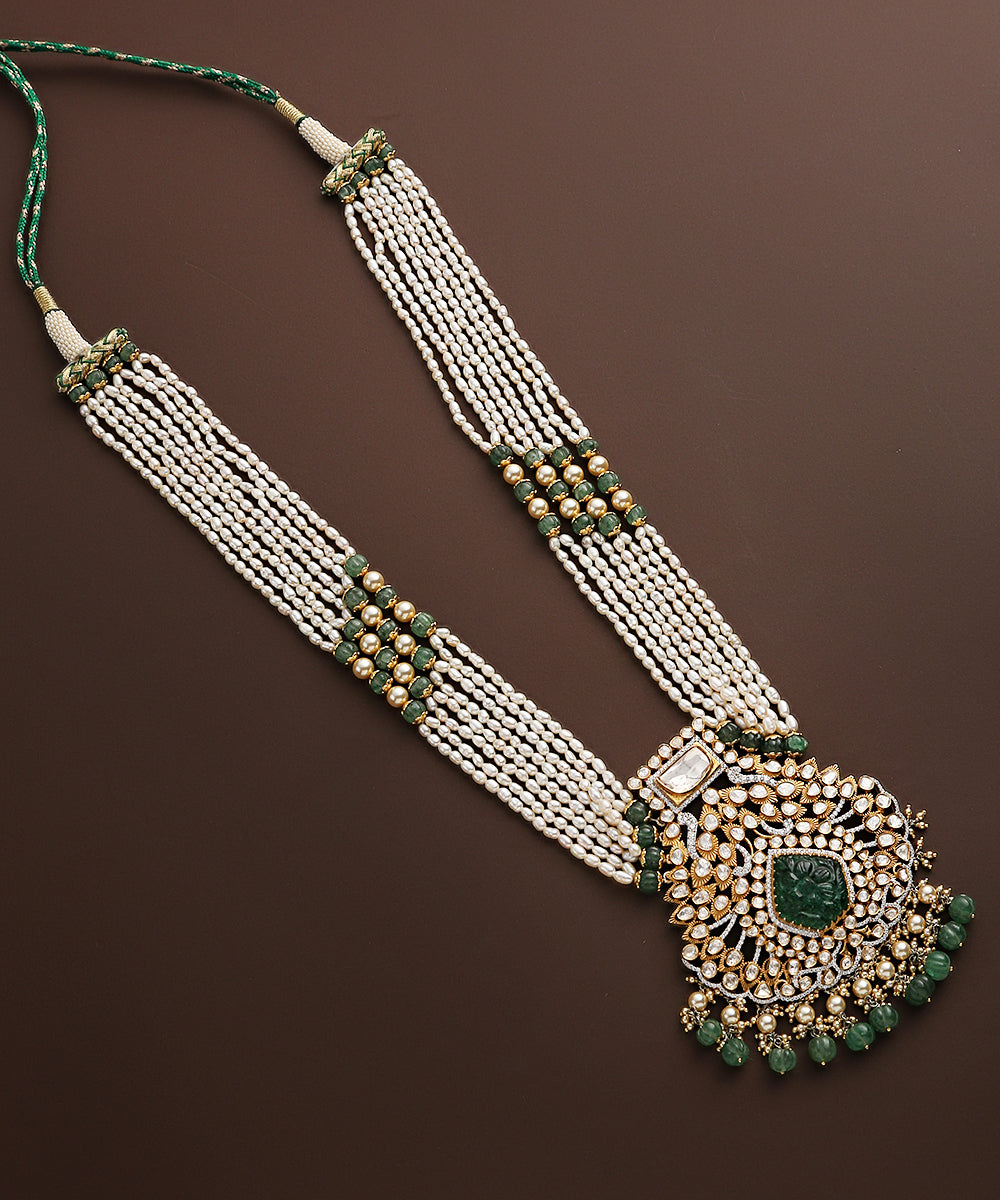 Gulbahar_Moissanite_Polki_Necklace_With_Pearl_String_WeaverStory_02