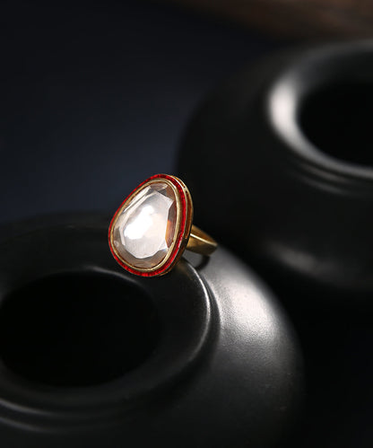 Rajah_Pure_Silver_Ring_Handcrafted_with_Moissanite_Polki_WeaverStory_01