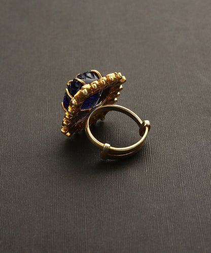 Imani_Handcrafted_Pure_Silver_Ring_With_Sapphire_And_Moissanite_Polki_WeaverStory_03