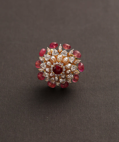 Rubia_Handcrafted_Pure_Silver_Ring_With_Moissanite_Polki_And_Ruby_WeaverStory_02
