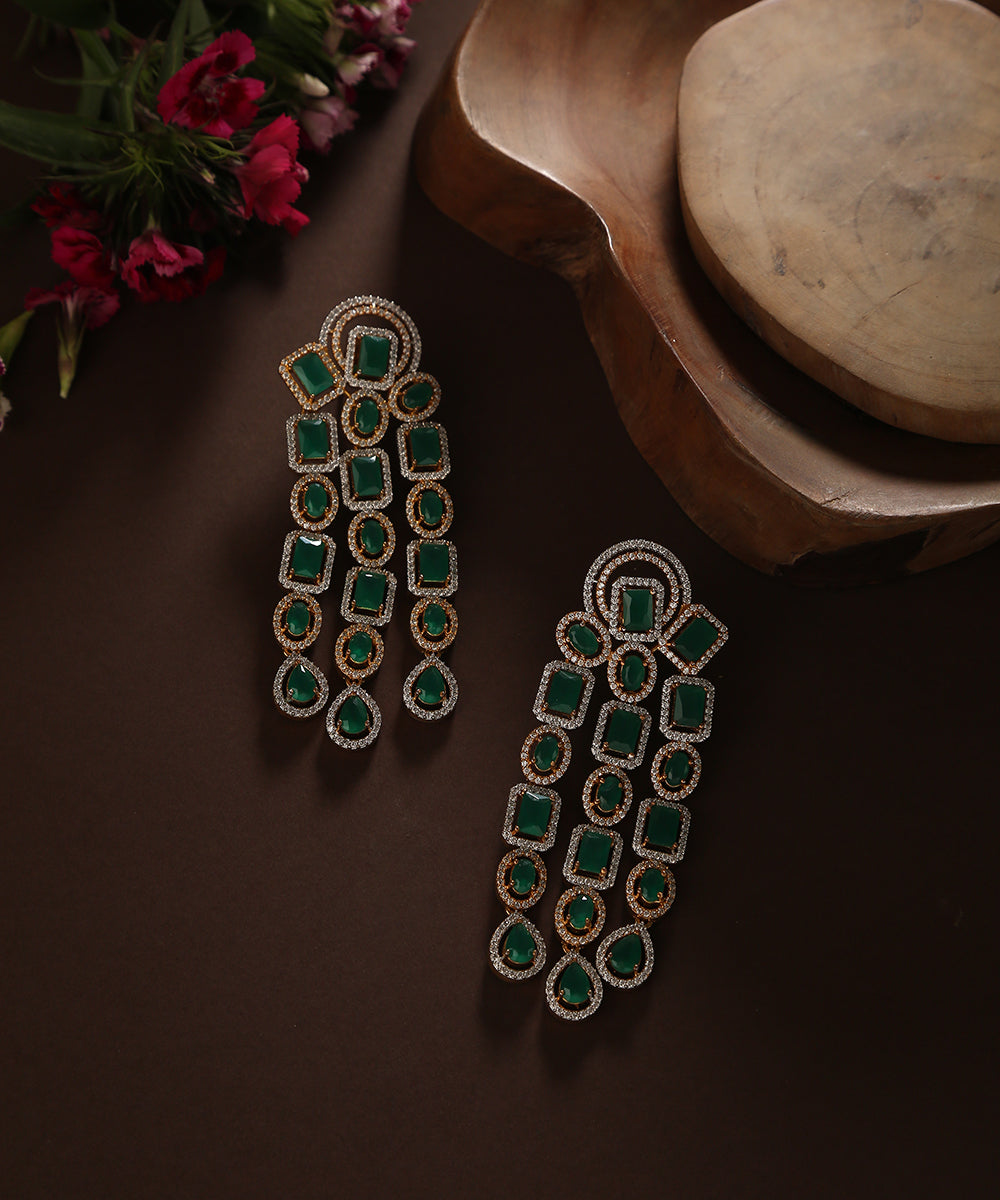 Ejazi_Handcrafted_Earrings_With_Emeralds_And_Studs_WeaverStory_01