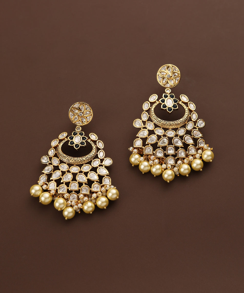 Faeezah_Handcrafted_Earrings_With_Moissanite_Kundan_And_Pearls_WeaverStory_02