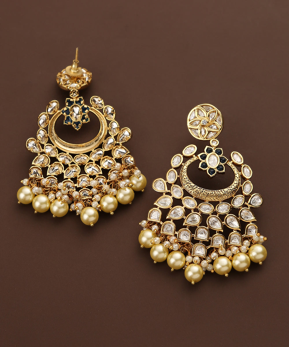 Faeezah_Handcrafted_Earrings_With_Moissanite_Kundan_And_Pearls_WeaverStory_03