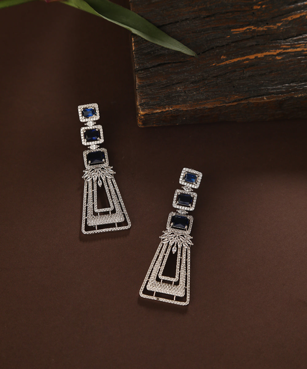 Inara_Handcrafted_Dangler_Earrings_with_Sapphire_And_Studs_WeaverStory_01