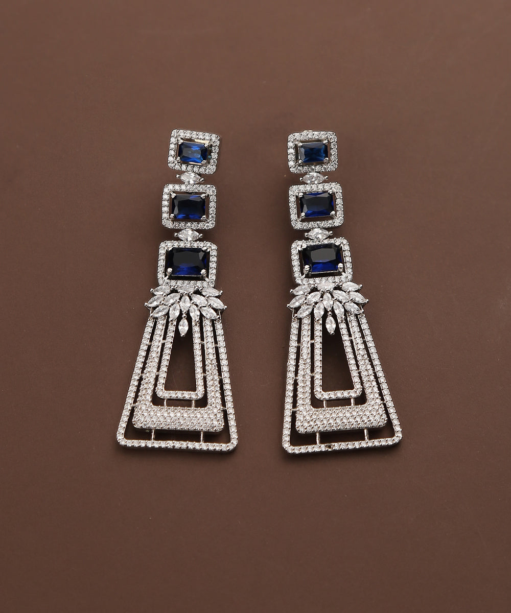 Inara_Handcrafted_Dangler_Earrings_with_Sapphire_And_Studs_WeaverStory_02