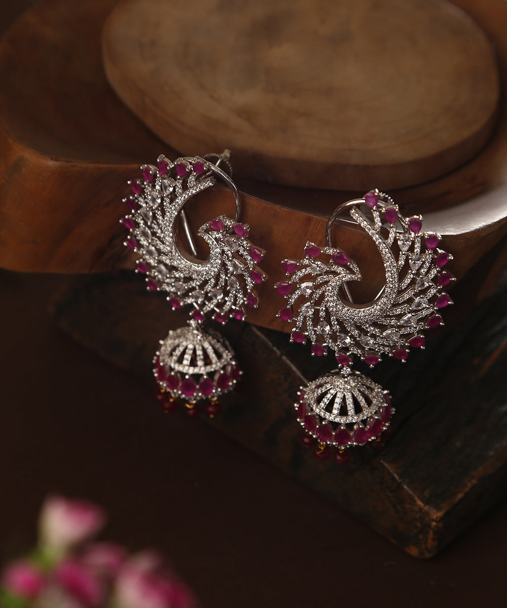 Iram_Handcrafted_Earrings_with_Ruby_And_Studs_WeaverStory_01