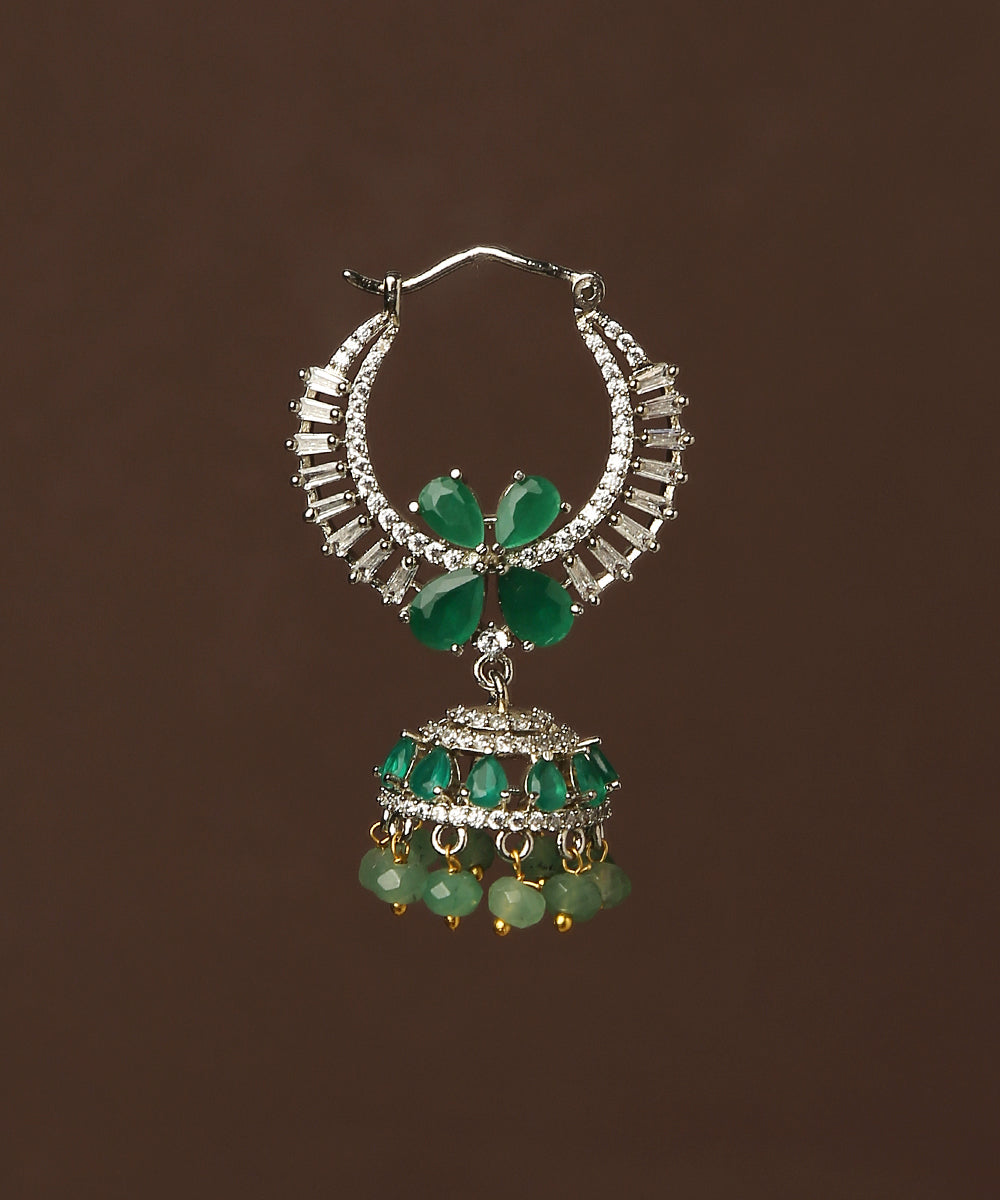 Kashida_Handcrafted_Dangler_Earrings_With_Emeralds_And_Melon_WeaverStory_02
