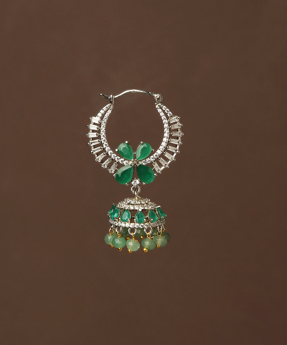 Kashida_Handcrafted_Dangler_Earrings_With_Emeralds_And_Melon_WeaverStory_04
