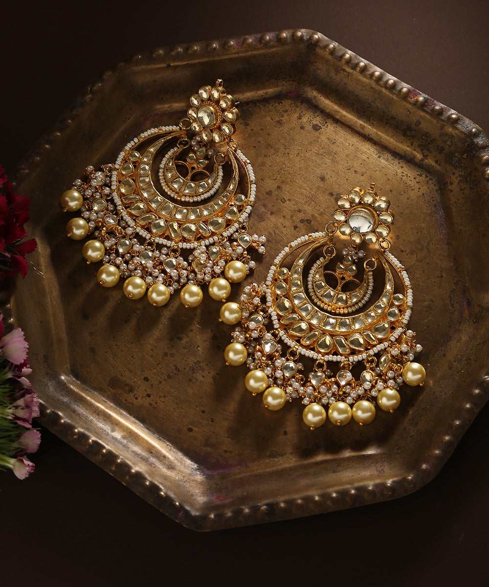 Shanza_Handcrafted_Earrings_With_Moissanite_Kundan_And_Pearls_WeaverStory_01