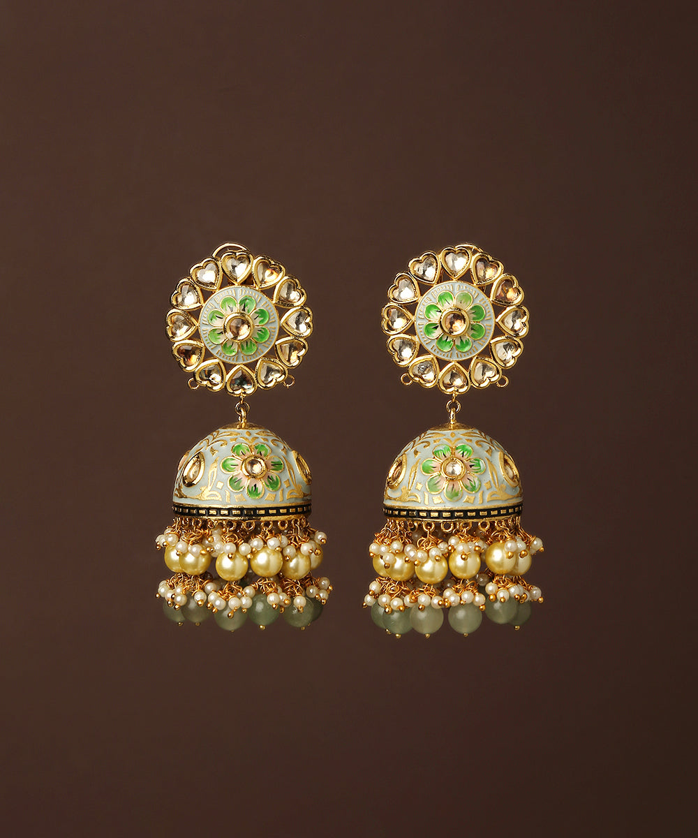 Aabisah_Handcrafted_Earrings_With_Moissanite_Kundan_And_Pearls_WeaverStory_02