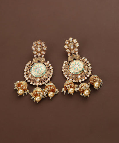 Aabroo_Handcrafted_Earrings_With_Moissanite_Kundan_And_Pearls_WeaverStory_02