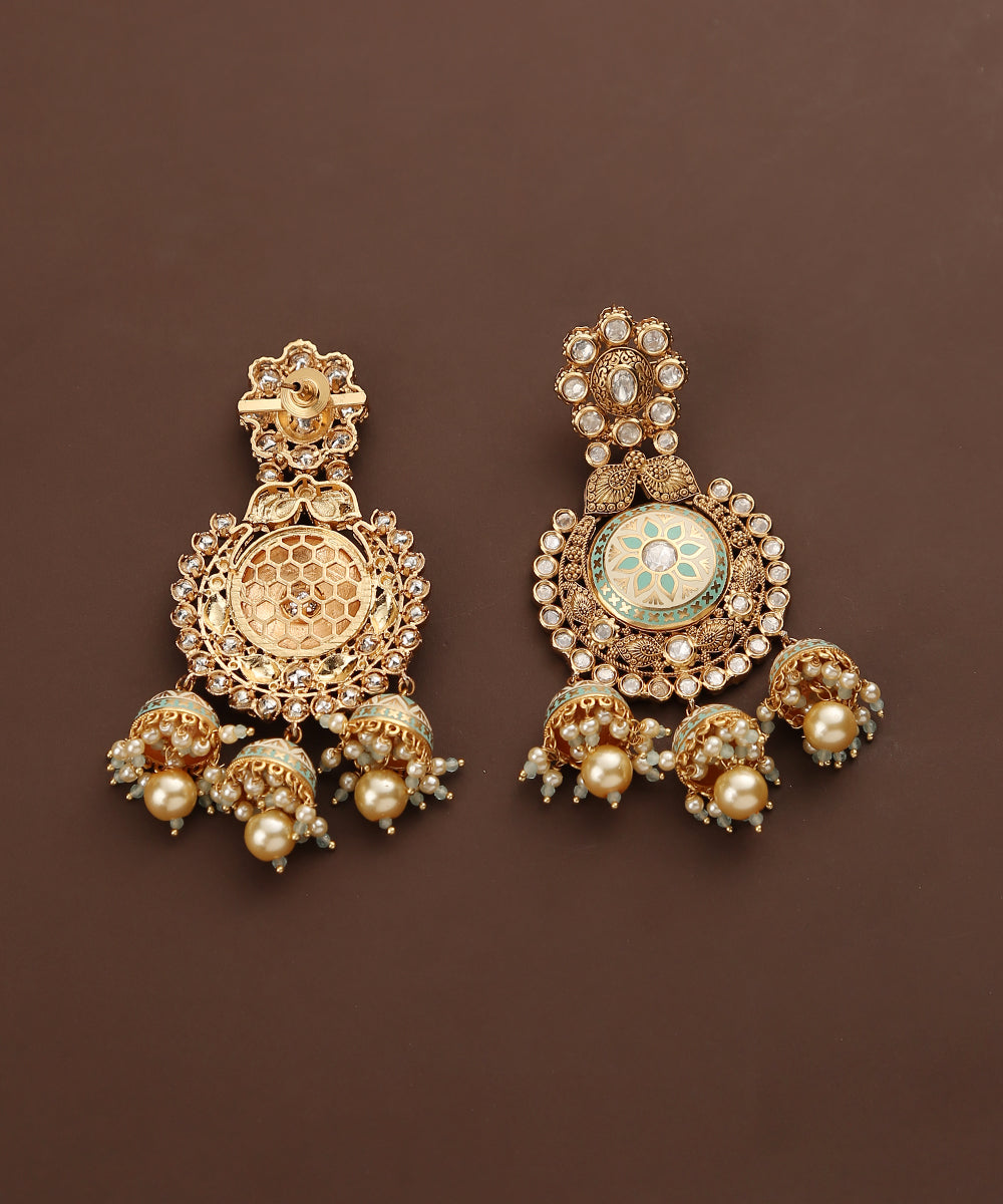 Aabroo_Handcrafted_Earrings_With_Moissanite_Kundan_And_Pearls_WeaverStory_03