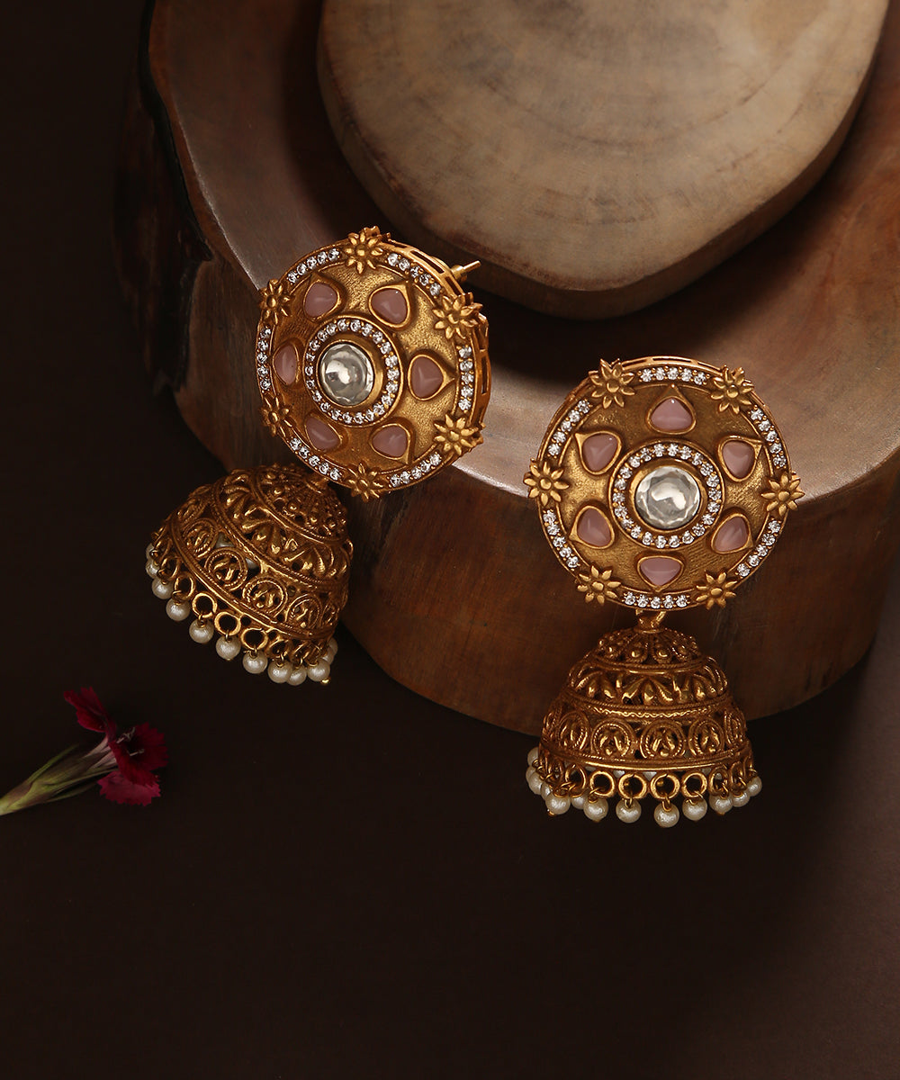 Aadhina_Handcrafted_Earrings_With_Stones_And_Pearls_WeaverStory_01