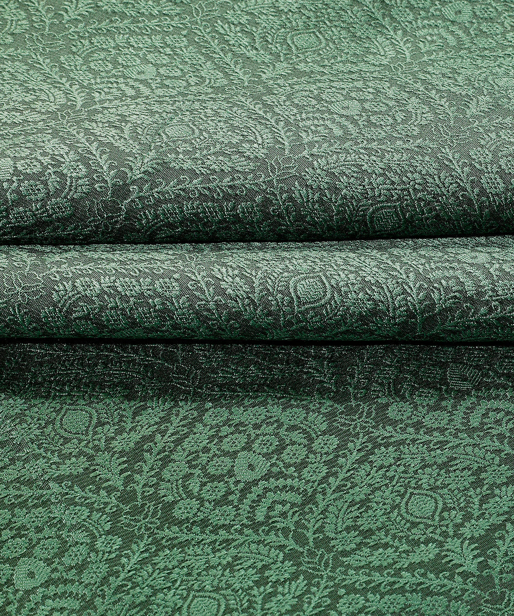 Deep_Green_Handloom_Menswear_Satin_Silk_Kurta_With_Jaal_And_Cotton_Silk_Pants_Fabric_WeaverStory_04